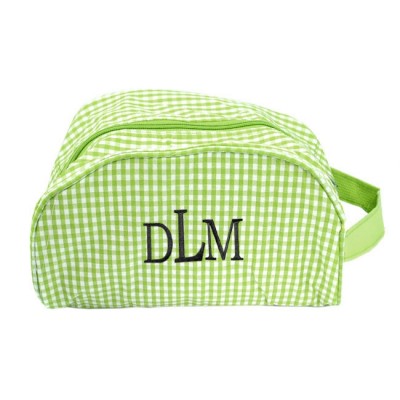 181021 - GREEN/WHITE GINGHAM COSMETIC BAG